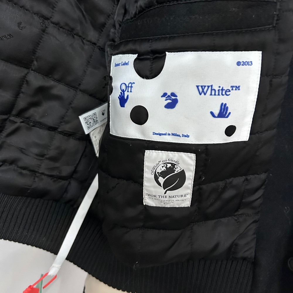 Off-White Virgil Abloh Varsity Jacket sz 48 - Picture 6 of 11